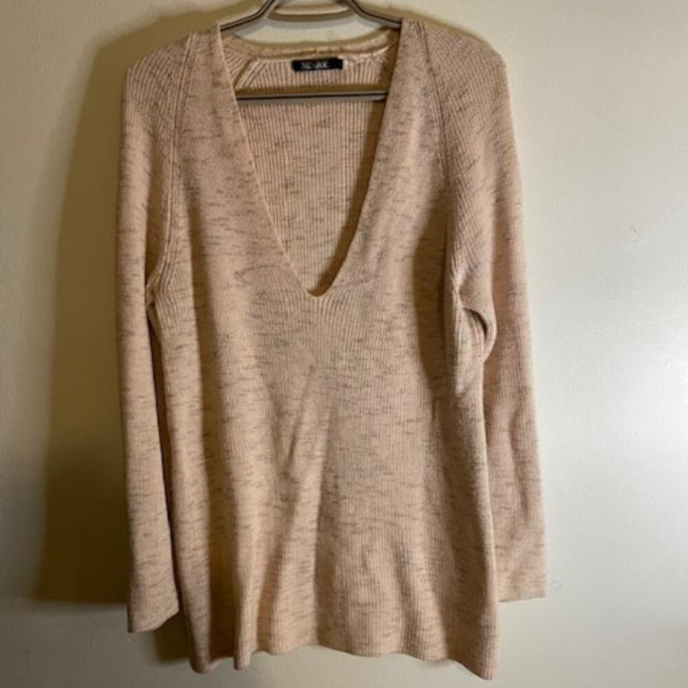 LONG SWEATER TOP -  NIC+ZOE Pink with subtle grey streaks -Small